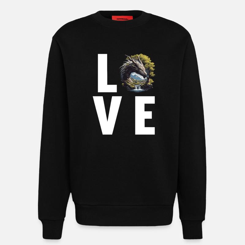 Drachen Drache - Sweatshirt - made by SPREAD  - SOLID BLACK
