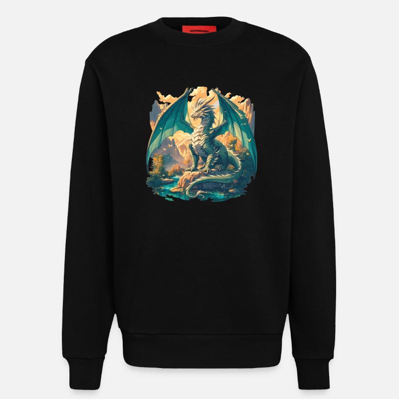Drachen Drache - Sweatshirt - made by SPREAD  - SOLID BLACK