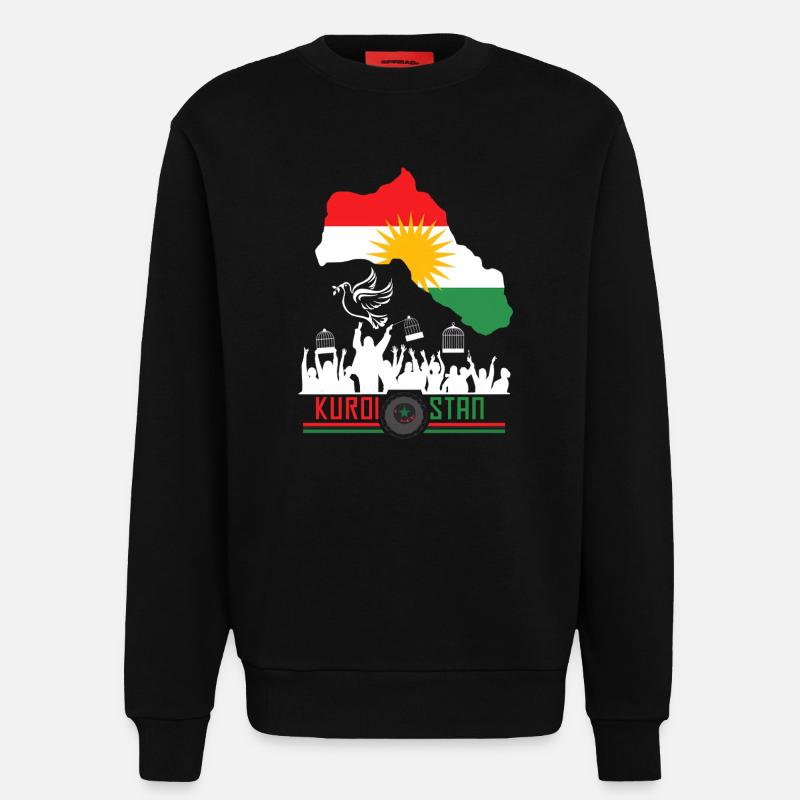 Kurdischer Flaggen mit Kurdistan Kurde - Sweatshirt - made by SPREAD  - SOLID BLACK