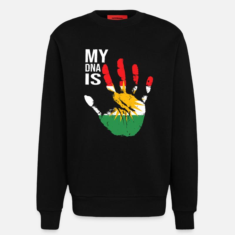 Kurdistan Kurden Handdesign mit Flagge - Sweatshirt - made by SPREAD  - SOLID BLACK