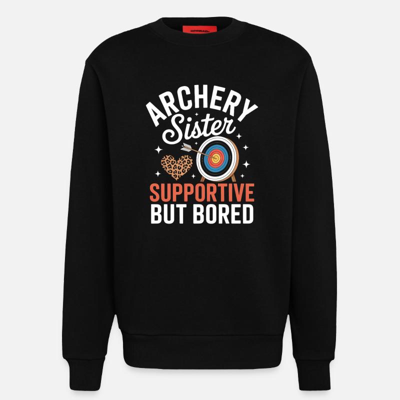 Bogenschießen Spruch Schwester Bogenschießen - Sweatshirt - made by SPREAD  - SOLID BLACK
