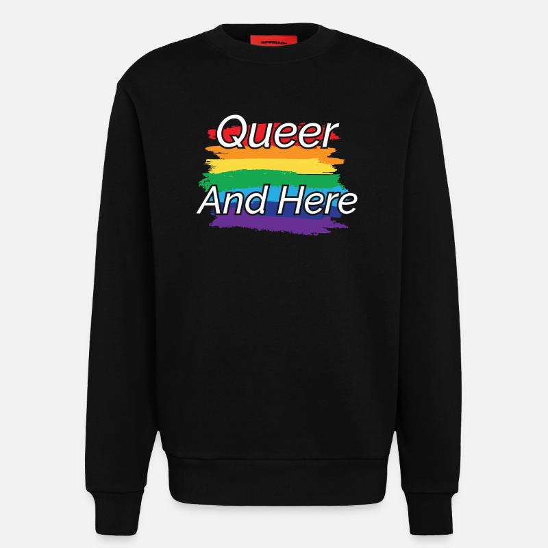 Queer Pride Regenbogen Design - Sweatshirt - made by SPREAD - SOLID BLACK