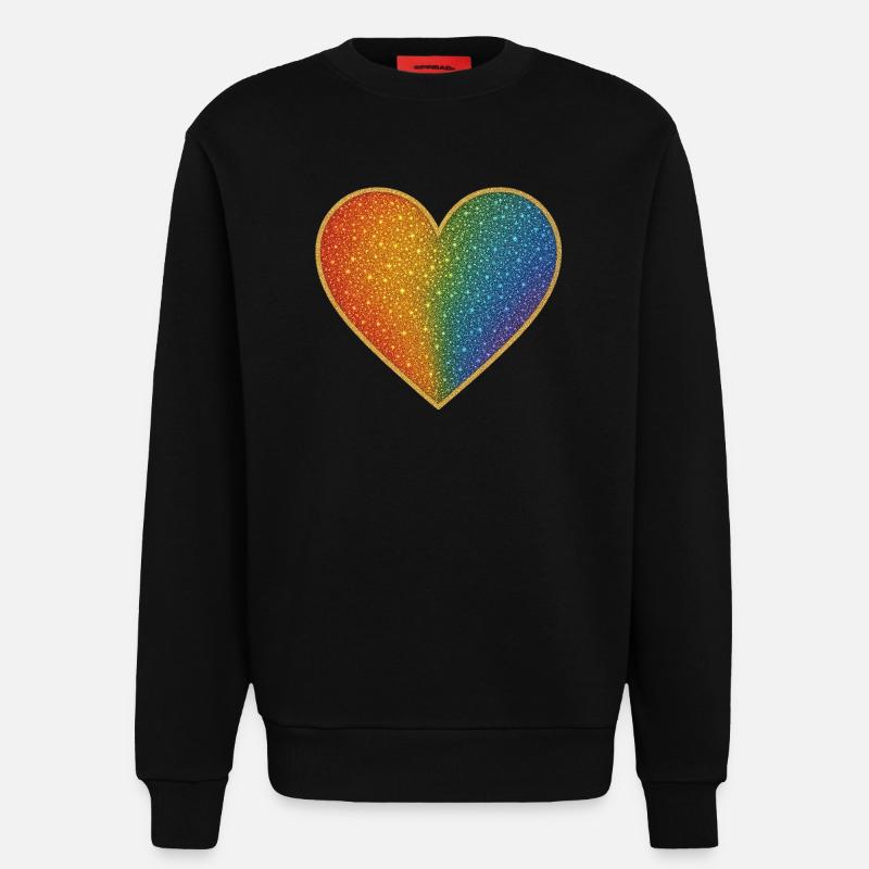 Funkelndes Regenbogenherz Design - Sweatshirt - made by SPREAD  - SOLID BLACK