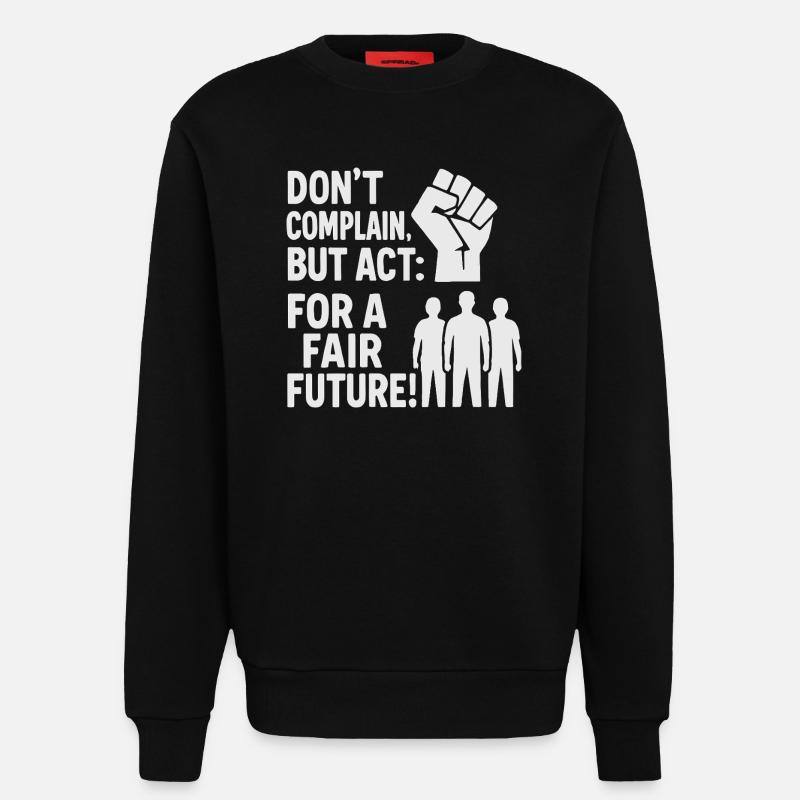 Acting for a fair future - Sweatshirt - made by SPREAD - SOLID BLACK