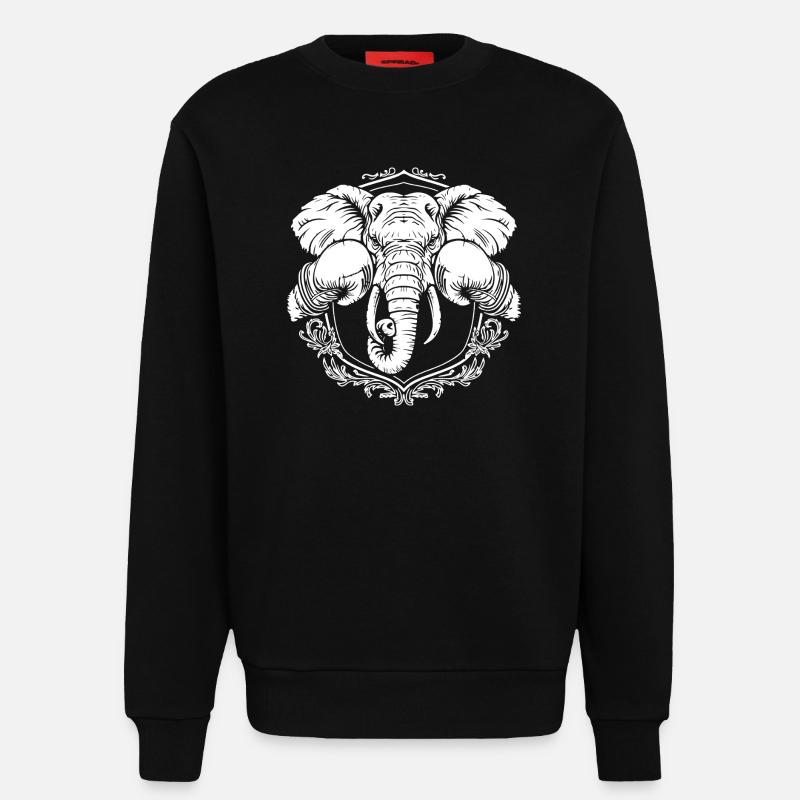 Elefant Boxer - Sweatshirt - made by SPREAD - SOLID BLACK