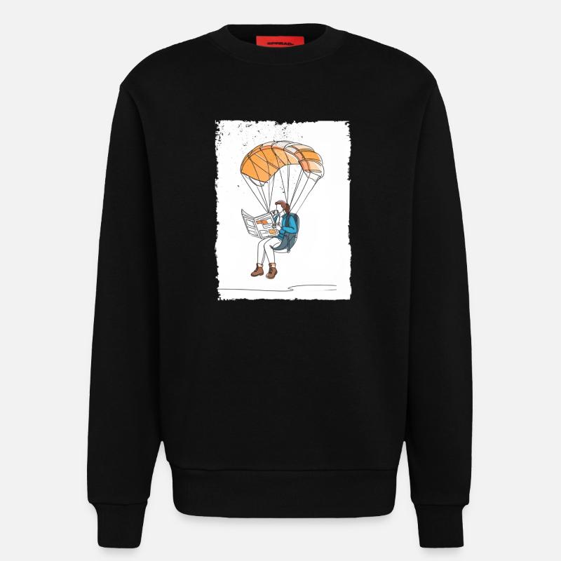 Airborne Reader Illustration - Sweatshirt - made by SPREAD  - SOLID BLACK