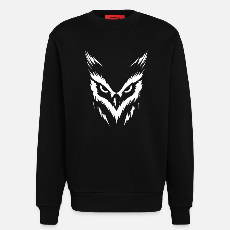 weiße Eule - Sweatshirt - made by SPREAD  - SOLID BLACK