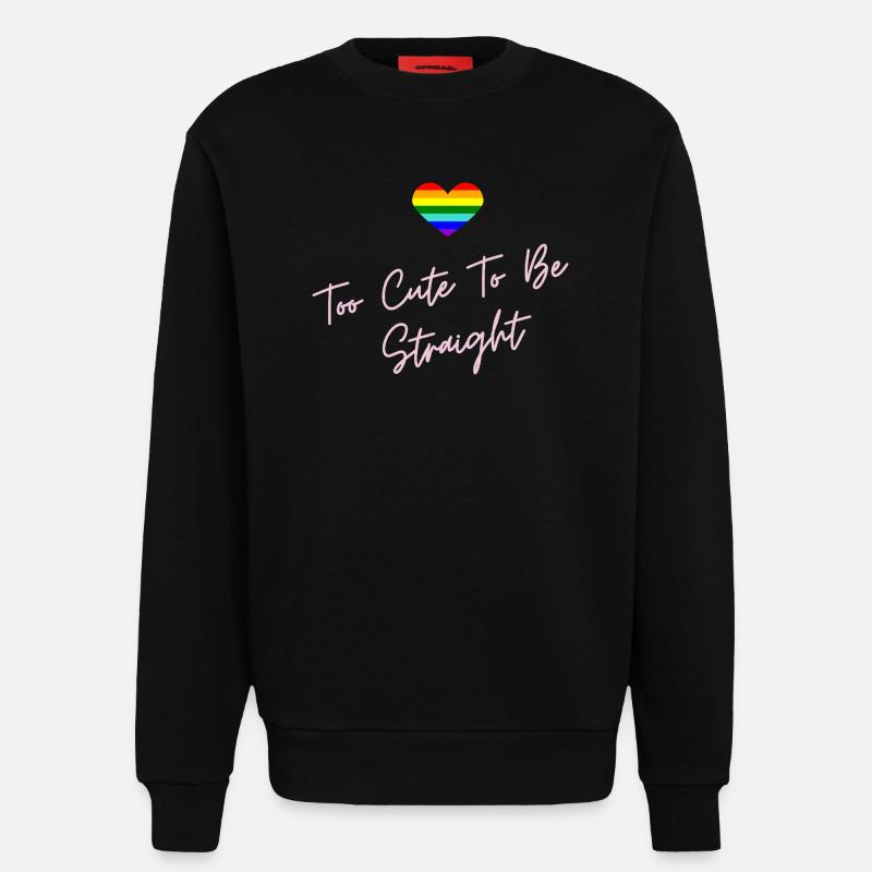 Rainbow Heart Pride LGBTQ Design - Sweat bio décontracté fabriqué en UE - SOLID BLACK