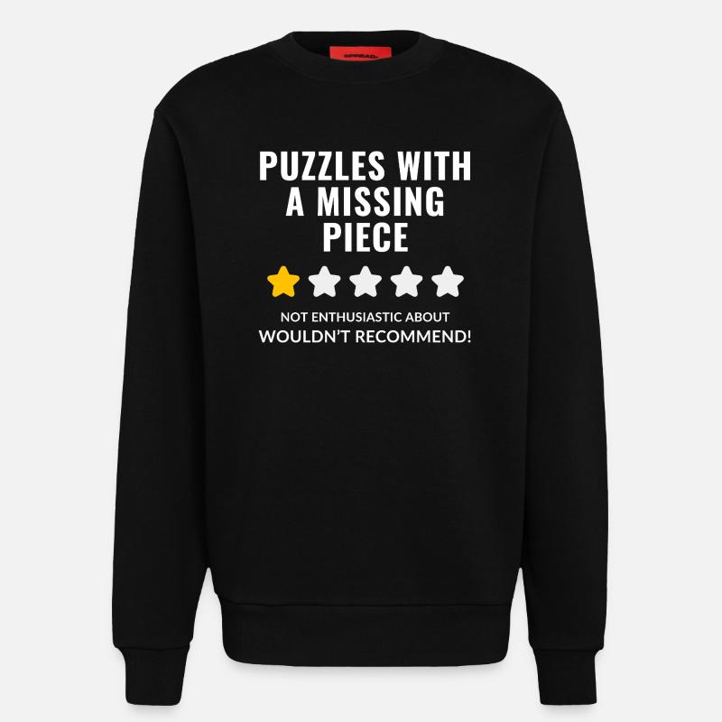 Conception de citation de puzzle - Sweat bio décontracté fabriqué en UE - SOLID BLACK