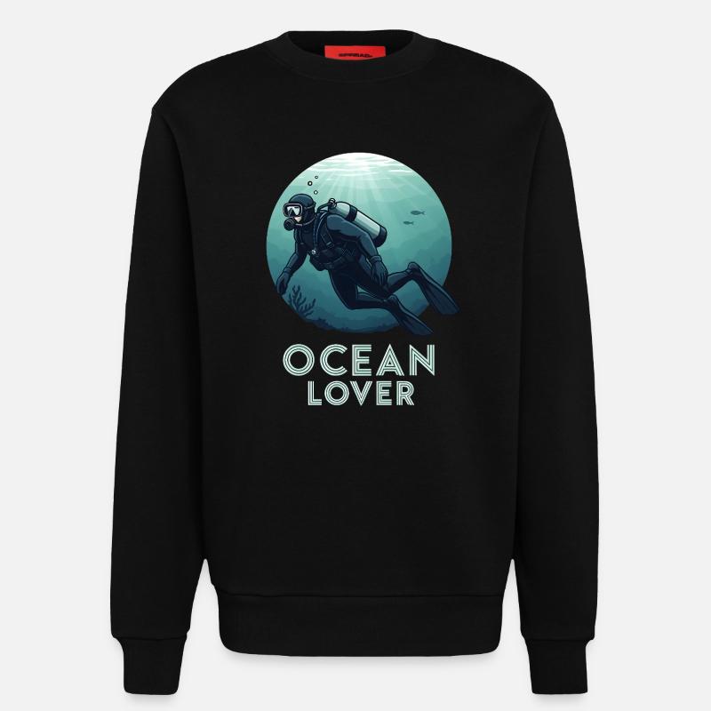 Ocean Lover Taucher - Sweatshirt - made by SPREAD  - SOLID BLACK