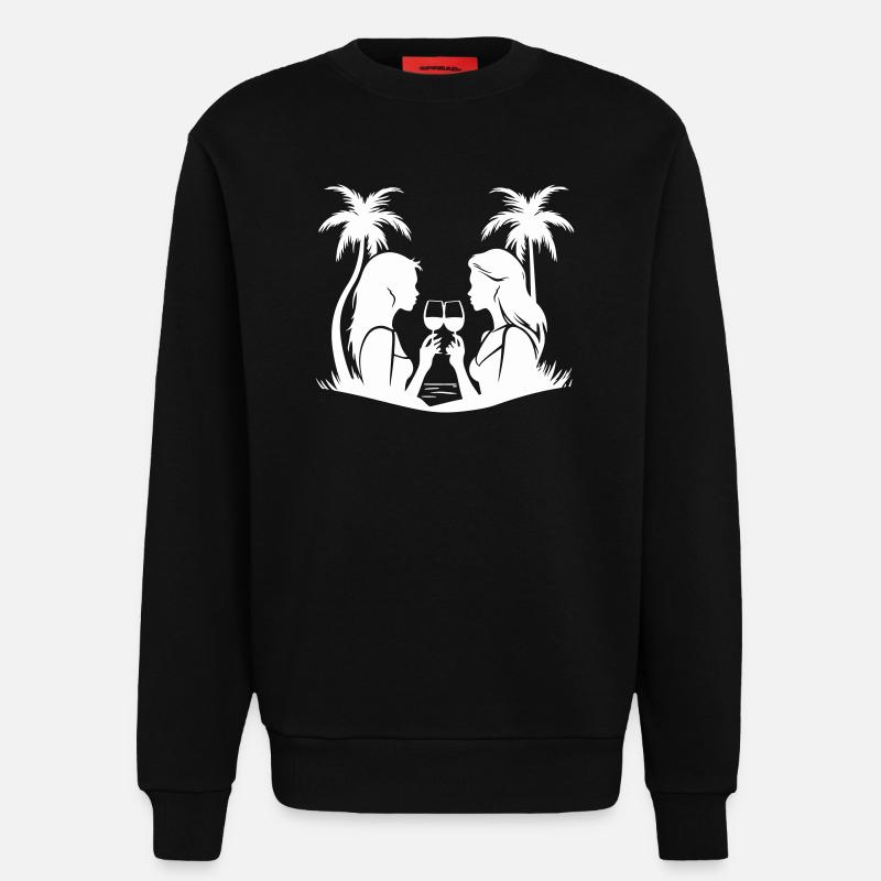 Women's Dinner Party Silhouette - Sweatshirt - made by SPREAD - SOLID BLACK