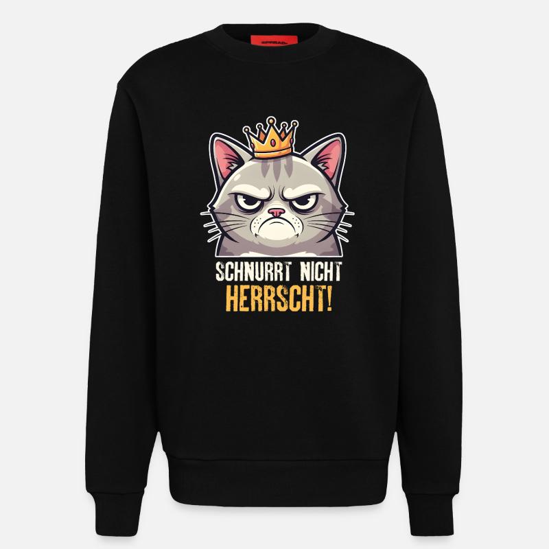Grumpy Katze Herrscher Design - Sweat bio décontracté fabriqué en UE - SOLID BLACK