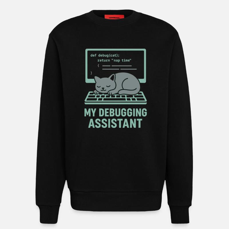 Mein Debugging Assistent Katze - Sweatshirt - made by SPREAD  - SOLID BLACK