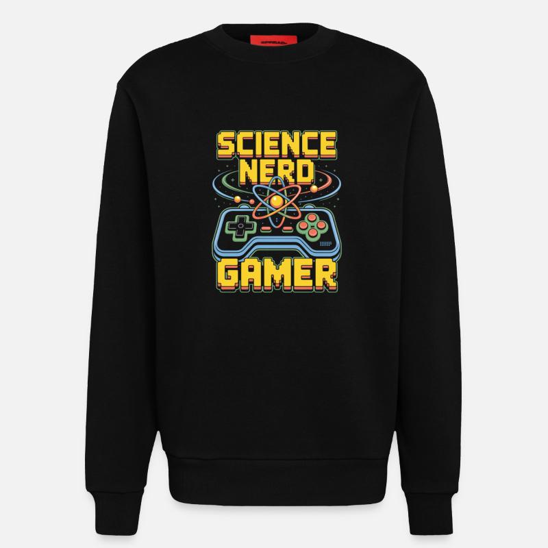 Science Nerd Gamer Atom Controller Wissenschaft - Sweat bio décontracté fabriqué en UE - SOLID BLACK