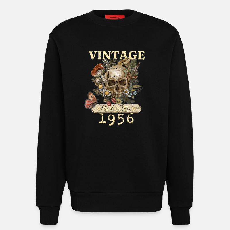 1956 Schmetterlinge Blumen Und Schädel - Sweatshirt - made by SPREAD - SOLID BLACK