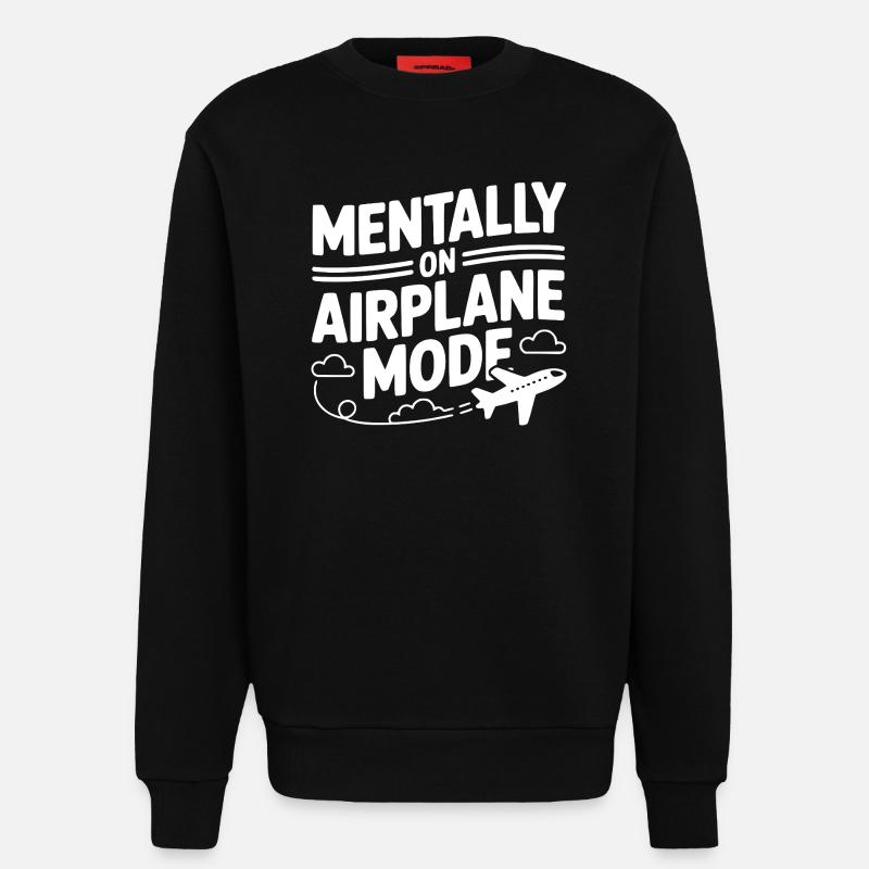 Mental im Flugzeugmodus - Sweatshirt - made by SPREAD - SOLID BLACK