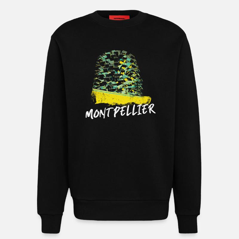 Montpellier Dynamic Colours in Architecture - Sweatshirt - made by SPREAD  - SOLID BLACK