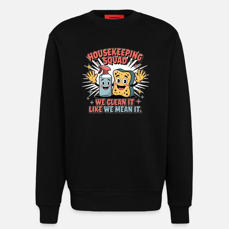 Lustiges Putzen Design - Sweatshirt - made by SPREAD  - SOLID BLACK