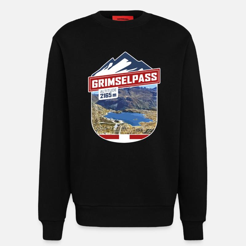 Grimselpass | Sticker - Sweatshirt - made by SPREAD  - SOLID BLACK