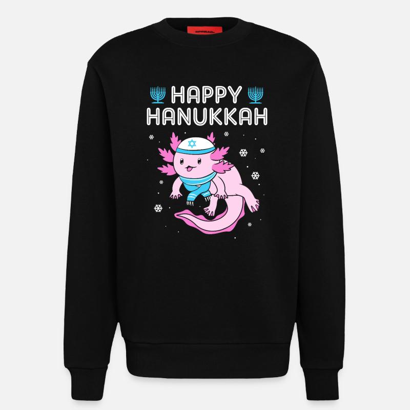 Hanoukka Hanoukka Hanoukka - Sweat bio décontracté fabriqué en UE - SOLID BLACK