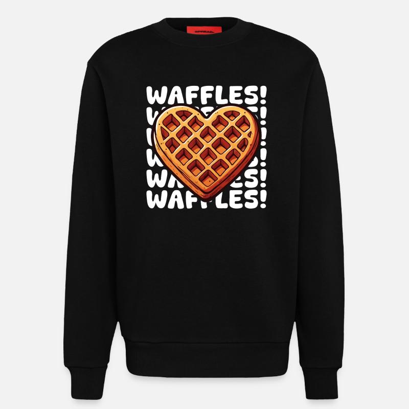Pop Art Waffel Herz - Sweatshirt - made by SPREAD - SOLID BLACK