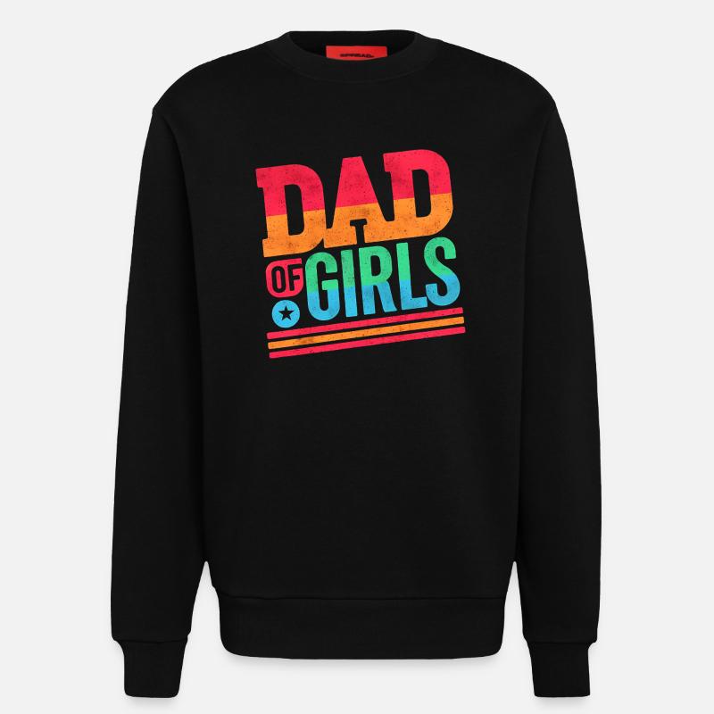 Vater von Mädchen Regenbogen, Väter - Sweatshirt - made by SPREAD  - SOLID BLACK