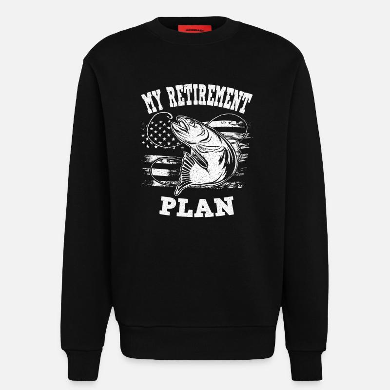Plan de retraite avec poisson - Sweat bio décontracté fabriqué en UE - SOLID BLACK
