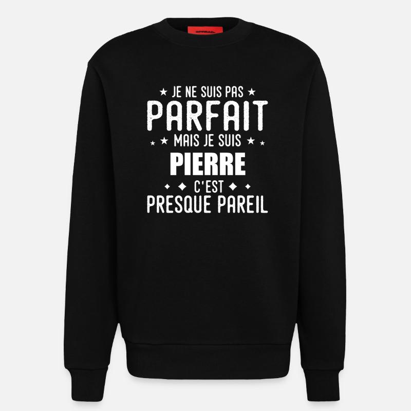 Stein: authentisch, unvollkommen, oben, Perfektion - Sweatshirt - made by SPREAD  - SOLID BLACK