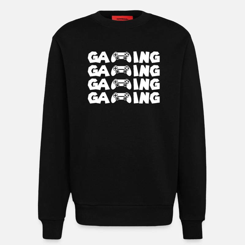 Gaming Glyphs Controller Pattern - Sweatshirt - made by SPREAD  - SOLID BLACK