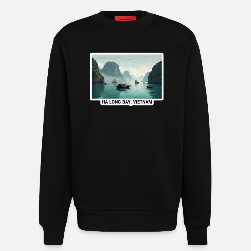 Ha Long Bay Bootenpanorama - Sweatshirt - made by SPREAD - SOLID BLACK