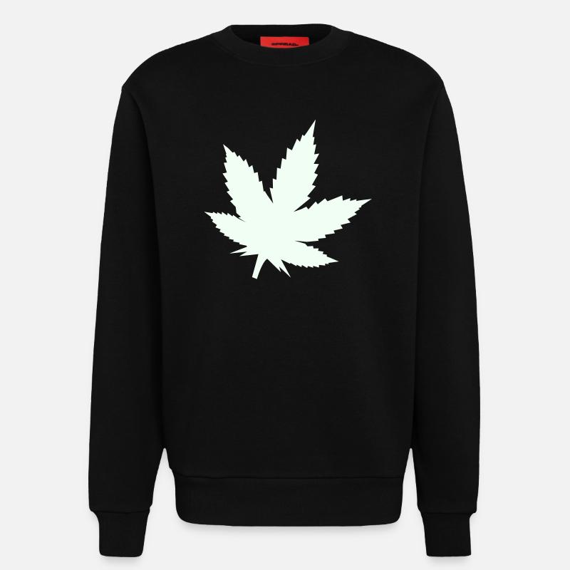 Cannabis Blatt Silhouette Mint - Sweatshirt - made by SPREAD  - SOLID BLACK