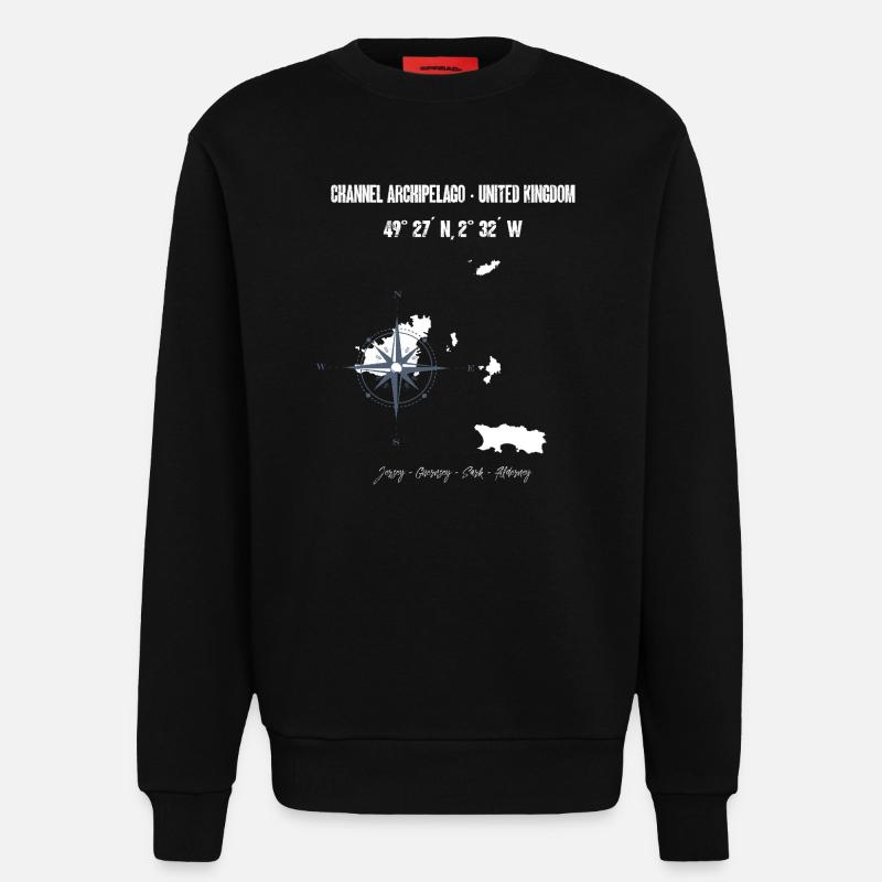 Kanalinseln Kartendesign - Sweatshirt - made by SPREAD  - SOLID BLACK