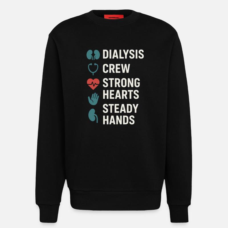 Dialyse, infirmière, technicien, soins rénaux, néphrologie - Sweat bio décontracté fabriqué en UE - SOLID BLACK