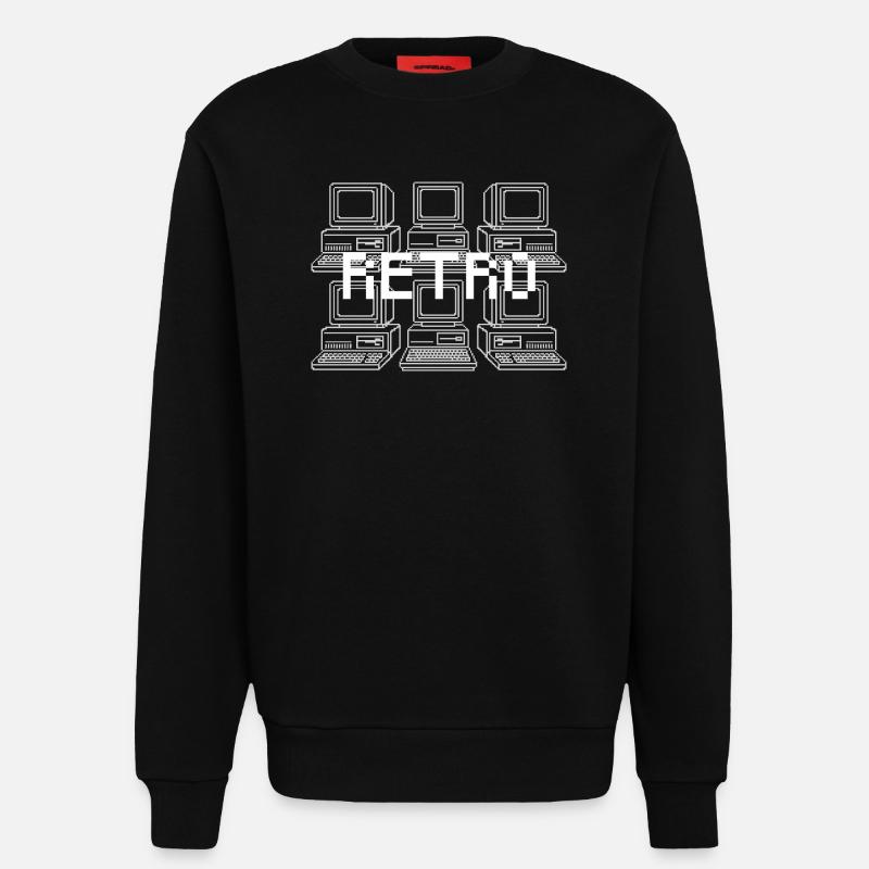 Retro Computer Grid Techno - Sweatshirt - made by SPREAD  - SOLID BLACK