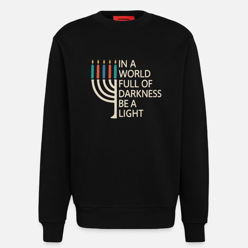 Sei ein Licht, fröhliches Chanukka - Sweatshirt - made by SPREAD  - SOLID BLACK
