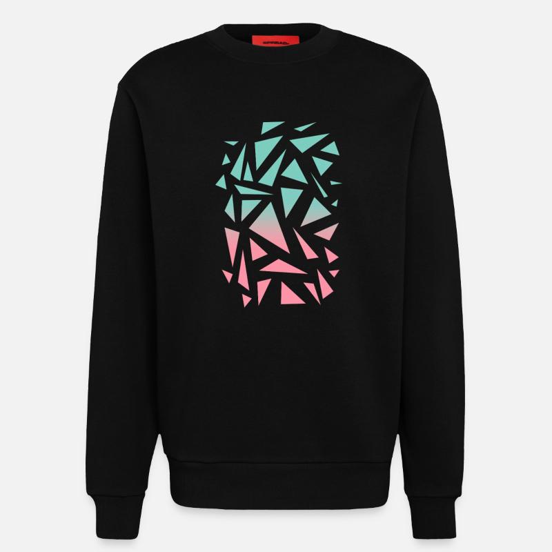 Triangle Pattern - Turquoise Pink - Sweatshirt - made by SPREAD  - SOLID BLACK
