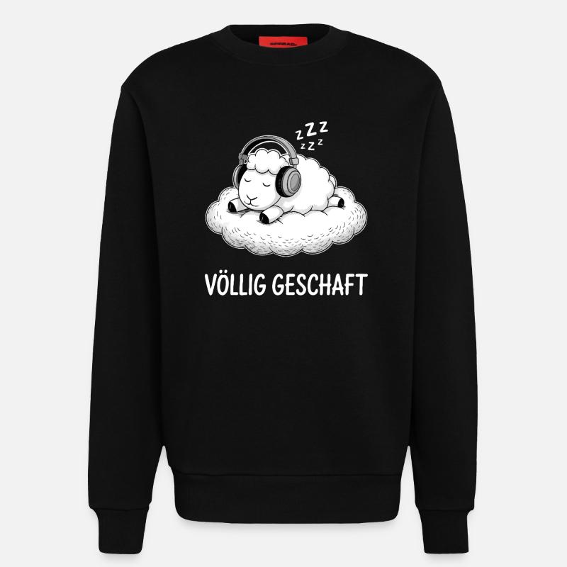 Conception de mouton entièrement réalisée - Sweat bio décontracté fabriqué en UE - SOLID BLACK