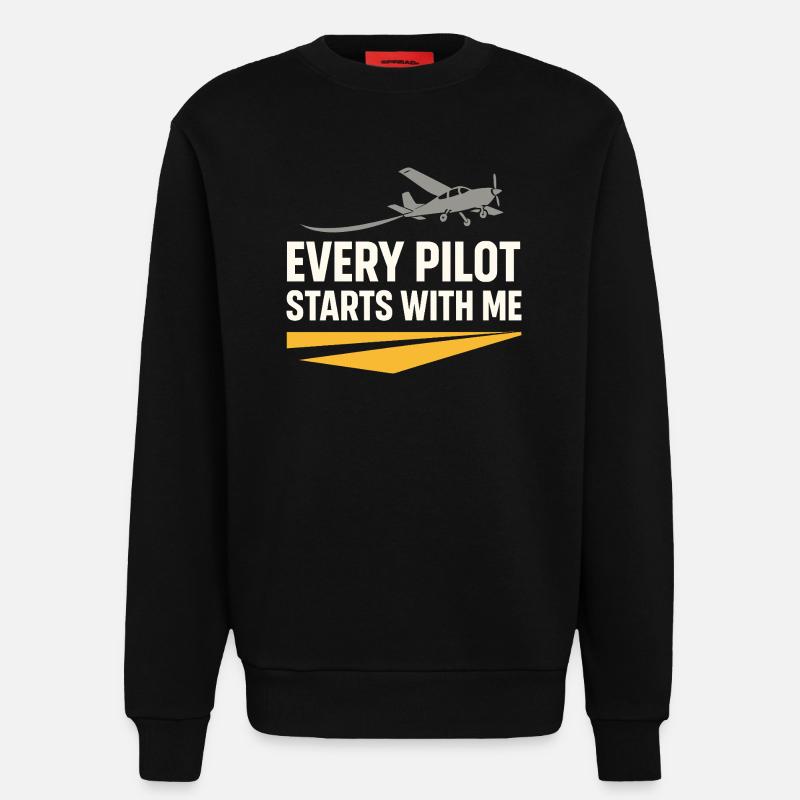 Fluglehrer Cfi Pilot Luftfahrtlehrer - Sweatshirt - made by SPREAD  - SOLID BLACK