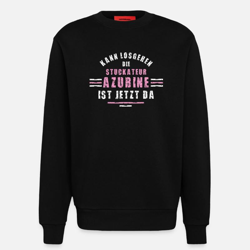 Plasterer apprentice training apprenticeship plasterer - Sweatshirt - made by SPREAD  - SOLID BLACK