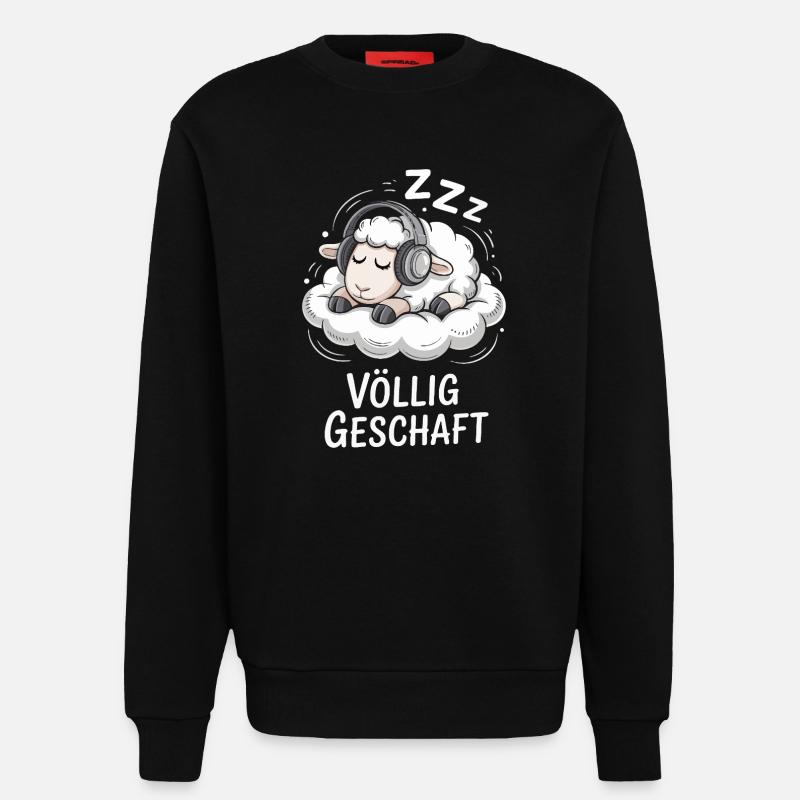Completely done sheep design - Sweatshirt - made by SPREAD  - SOLID BLACK