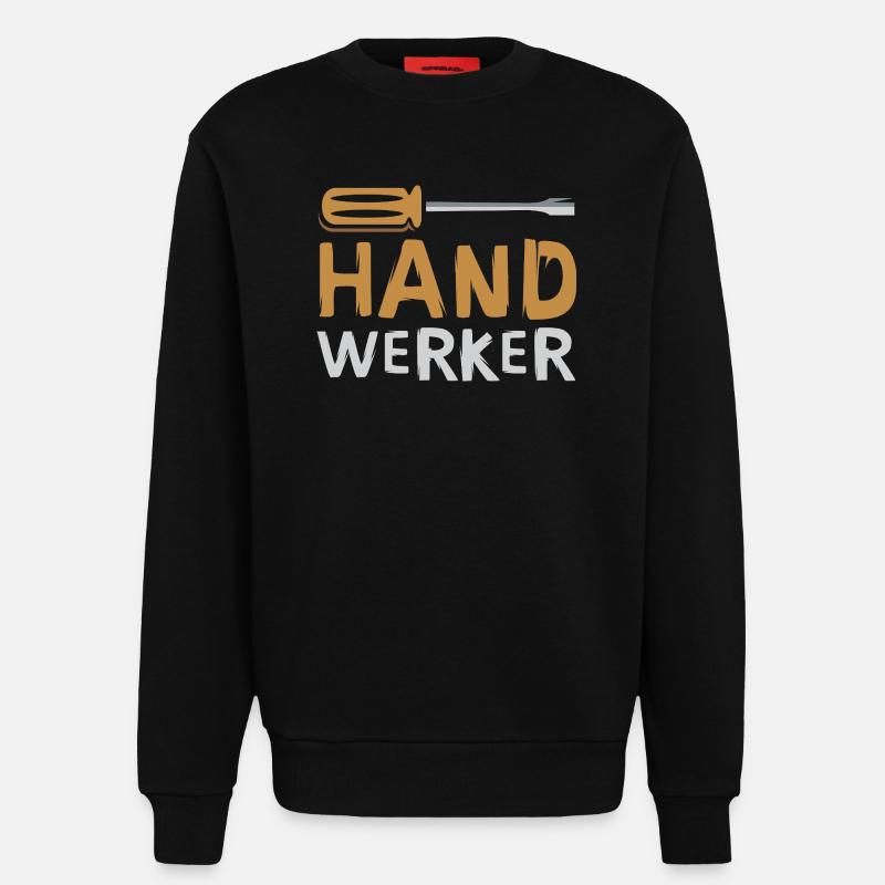 Handwerker Schriftzug mit Schraubendreher - Sweatshirt - made by SPREAD  - SOLID BLACK
