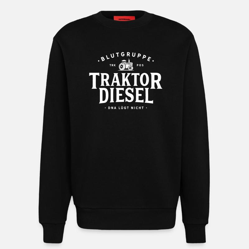 Blutgruppe Traktor Diesel  - Sweatshirt - made by SPREAD  - SOLID BLACK