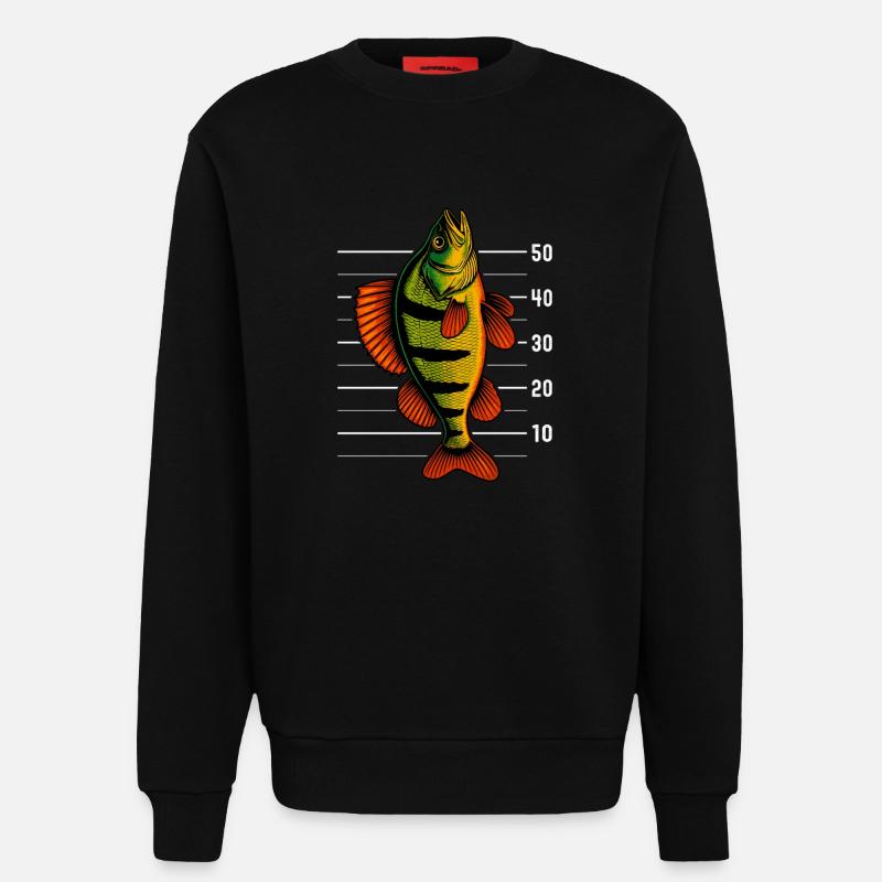 Barsch Flussbarsch Barsche Barsch Köder - Sweatshirt - made by SPREAD  - SOLID BLACK
