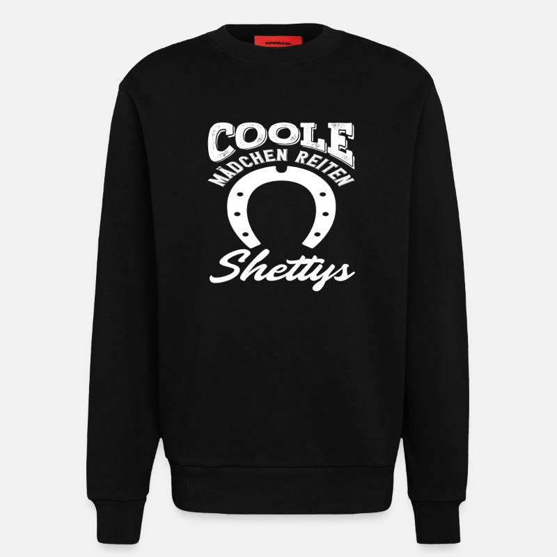 Coole Mädchen Reiten Shettys Pferdemädchen Reiten - Sweatshirt - made by SPREAD  - SOLID BLACK