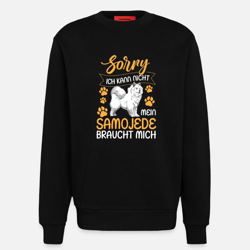 Samoyed can't be a sled dog - Sweatshirt - made by SPREAD  - SOLID BLACK