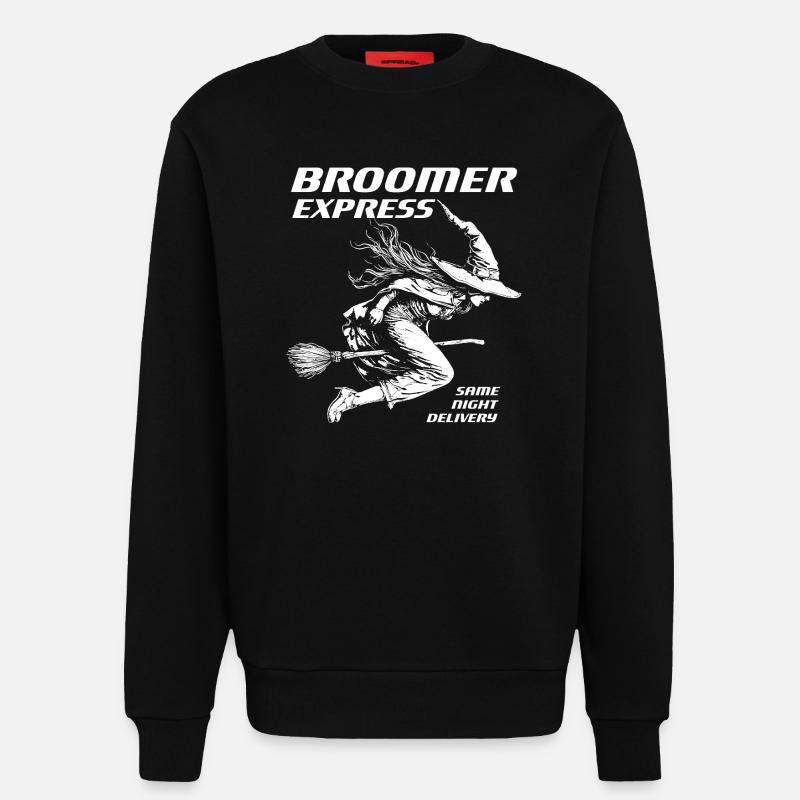 Witch Express White Design - Sweatshirt - made by SPREAD  - SOLID BLACK