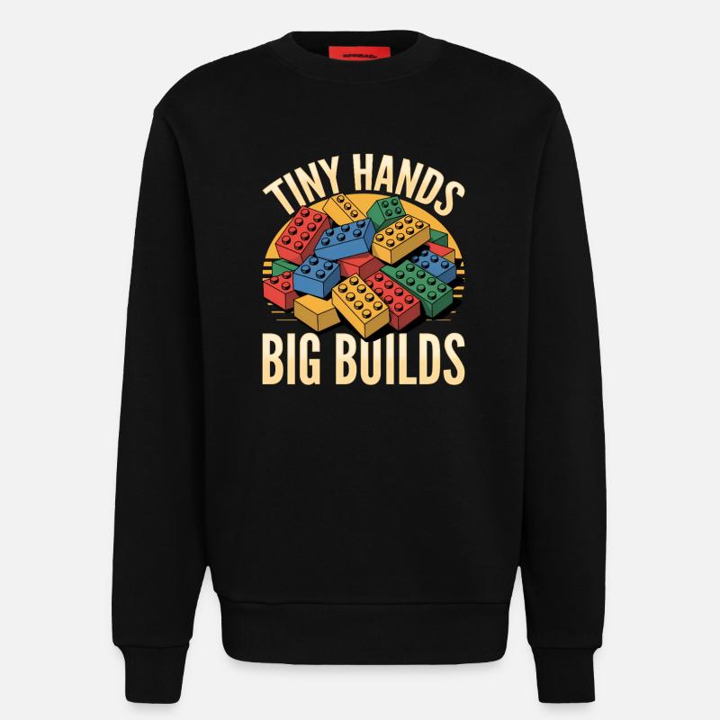 Building Blocks Kids Brick Builder - Sweatshirt - made by SPREAD  - SOLID BLACK