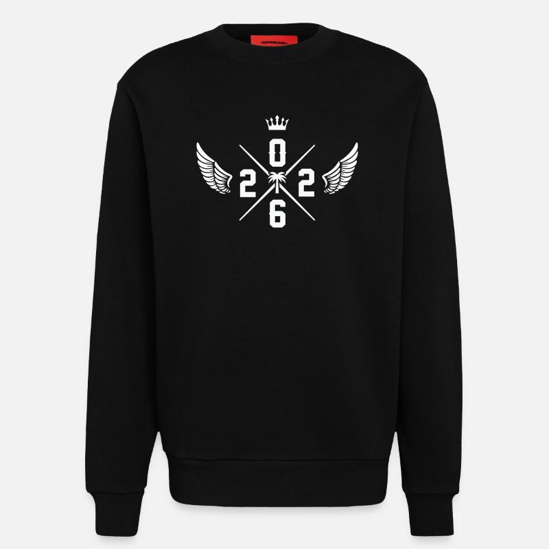 Crown Wing Palm Emblem - Sweatshirt - made by SPREAD  - SOLID BLACK