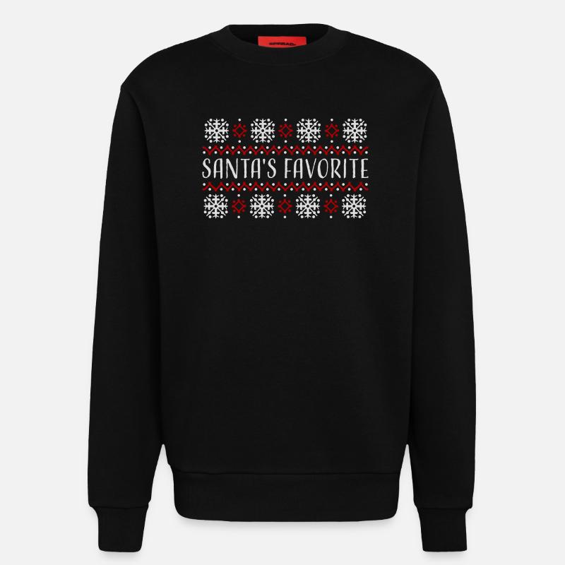 Santa's Favorite Weihnachtspullover Schneeflocken - Sweatshirt - made by SPREAD - SOLID BLACK