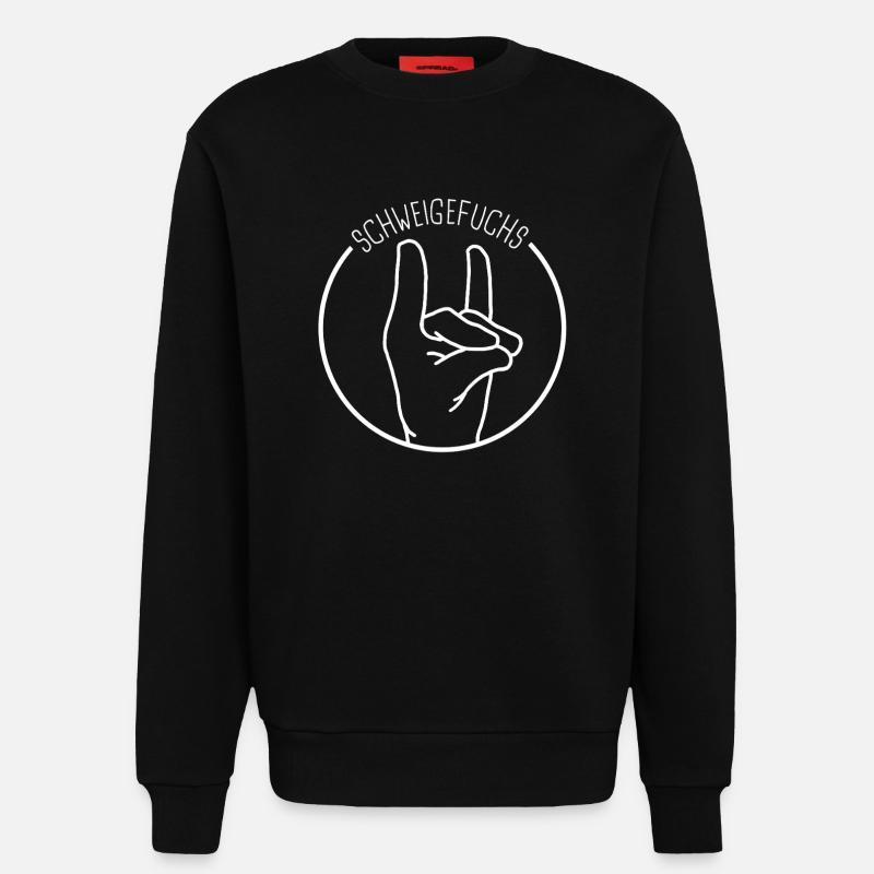 Schweigefuchs Lehrer Grundschule Kindergarten - Sweatshirt - made by SPREAD - SOLID BLACK